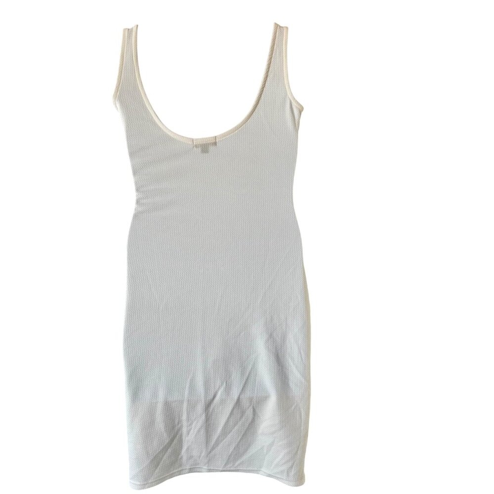 White Sleeveless Lace Panel Dress Love by Chesley V-Neck Scoop Back Large - Picture 6 of 10